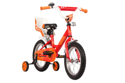 Велосипед NOVATRACK MAPLE 14 2022 с сиденьем для куклы красный