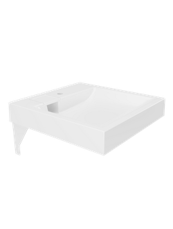 Раковина из литьевого мрамора над стиральной машиной с отверстием под смеситель Paola Siena 500, 600