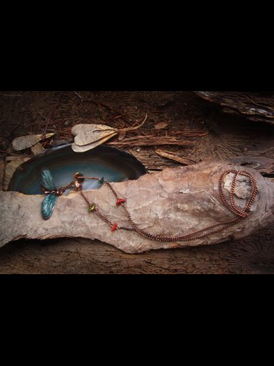 Бохо-подвеска "Полуденный мотылёк августа"