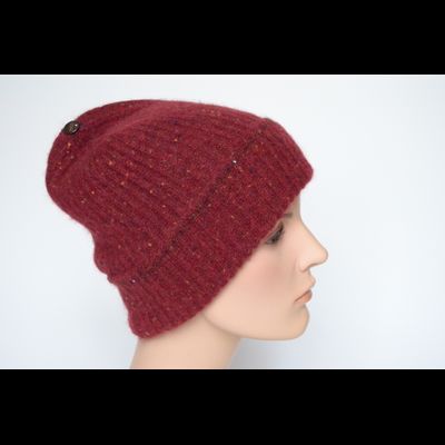 Красная шапка вязаная одинарная с отворотом Vizio Италия 8052 CRYO