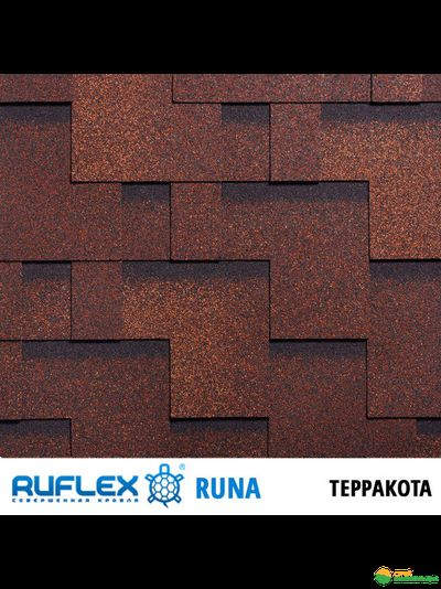 Гибкая черепица Ruflex Runa (Руфлекс Руна) цвет: Терракота