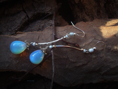 Серьги бохо "Капли лунного дождя"