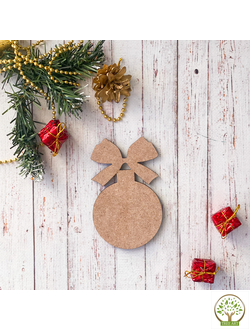 Шар с бантом 10х6 см/МДФ 6 мм