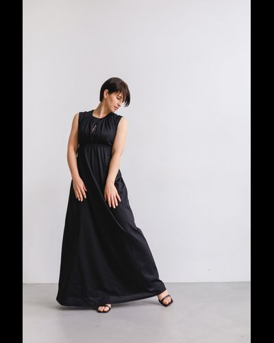 Платье-макси с вырезом на спине из мерсеризированного итальянского хлопка