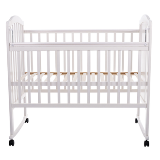 Кроватка детская колесо-качалка Pituso Noli Жирафик Белый