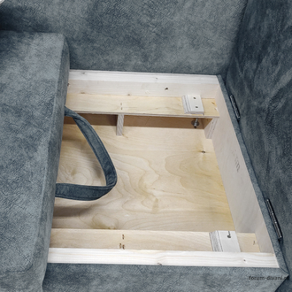 Кушетка Лилия-2, Серая/слоновая кость, правая