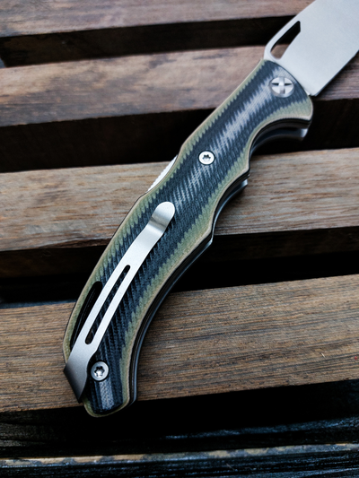 Складной нож Кайман EVO сталь ELMAX, рукоять G10, цвет тайга