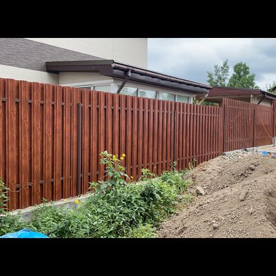 Забор из металлического штакетника (на 2-х лагах, с односторонним полимерным покрытием)