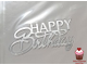 Акриловое украшение Happy Birthday №2, Серебро 9,5см