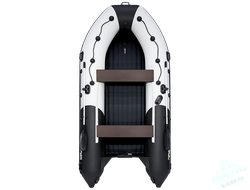 Лодка ПВХ Мастер Лодок Ривьера Килевое надувное дно 3800 "Комби" Св.Серый / Чёрный