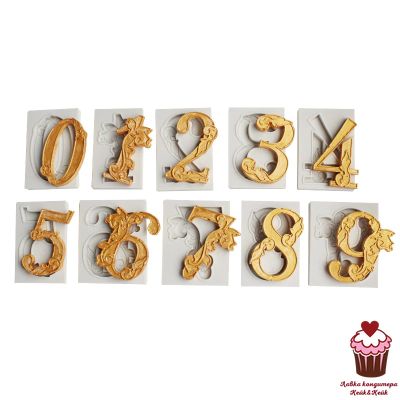 Набор молдов Цифры резные 0-9, высота 6,5 см