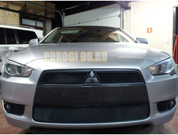 Защита радиатора Mitsubishi Lancer X 2007-2011 (3 части) black