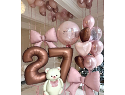 Набор  из шаров"Бантики и мишки"