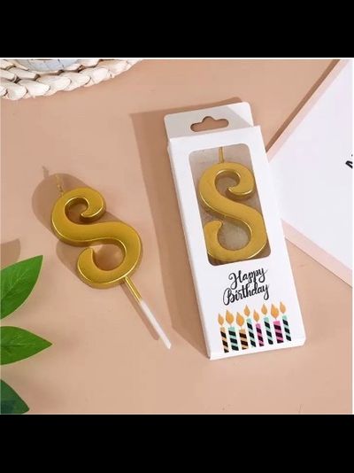 Свеча-цифра для торта "8" (золото)
