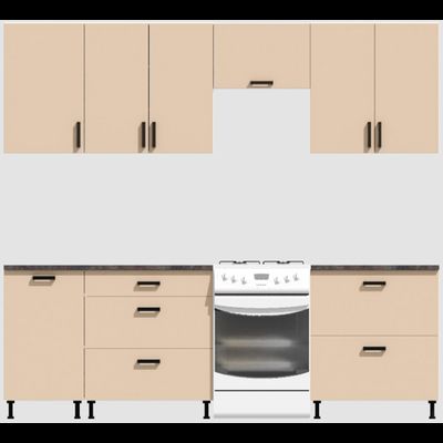 Кухня Эконом 2,1 метра (1300х800) Цвет: Фон бежевый/Фон бежевый
