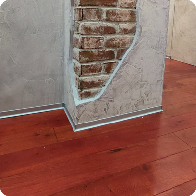 Плинтус алюминиевый ПЛ-40 3000х40х10 мм. Серебро матовое