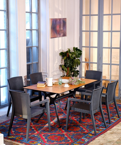 Обеденный комплект Modus темно-серый на 6 персон