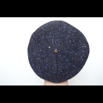 Синий меланжевый берет с пайетками Vizio Италия 6926 ( 8023)