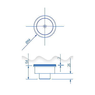 Форсунка универсальная стеновая Акватехника 1 1/2" с боковой подачей 300 мм