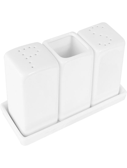 Набор для специй 3 предмета на подставке, фарфор, H=90, L=140, B=55 мм