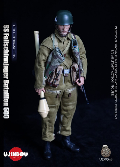 Немецкий десантник - Коллекционная ФИГУРА 1/6 WWII Fallschirmjager Bataillon 600 DER UNTERGANG 1945 (UD9043) - UJINDOU