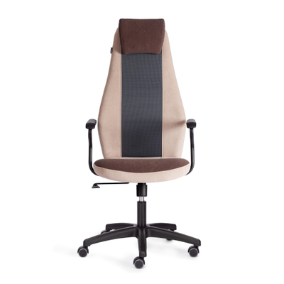 Кресло компьютерное AVIATOR флок, ткань коричневый/бежевый/серый