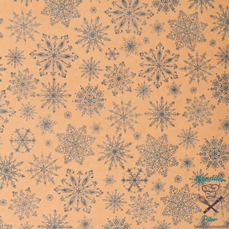 Бумага упаковочная крафтовая «Снежинки», 50 × 70 см, 1 лист