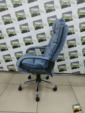 Кресло КР85 (Яппи) ТГ СП ХРОМ К65 (ткань Крафт лазурная)