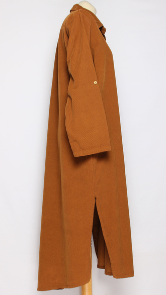 Платье-рубашка Бохо вельветовое "ОТЛОЖНОЙ ВОРОТНИК" винное, горчичное до р.54