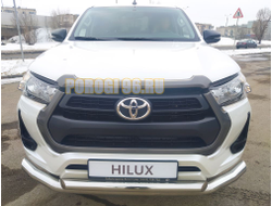 Защита переднего бампера двойная d76/60 для Toyota Hilux 2020-