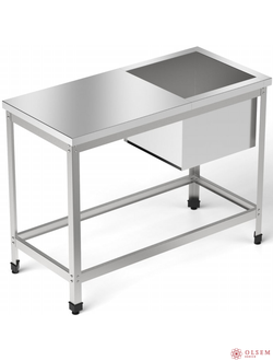 Ванна моечная с рабочей поверхностью ВМР-1-1200/600/850-э