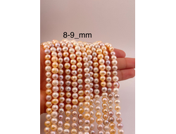 Жемчуг культивированный (натуральный), размер 8-9мм