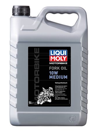 Масло для вилок и амортизаторов 10W (синтетическое) Liqui Moly Motorbike Fork Oil 10W Medium - 5 Л (1606)