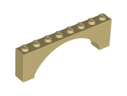 Arch 1 x 8 x 2 Raised, Tan (16577 / 6079724 / 6313660)