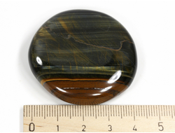 Тигрово-соколиный глаз, полировка плоская, ЮАР (44*43*9 мм, 35 г) №35732