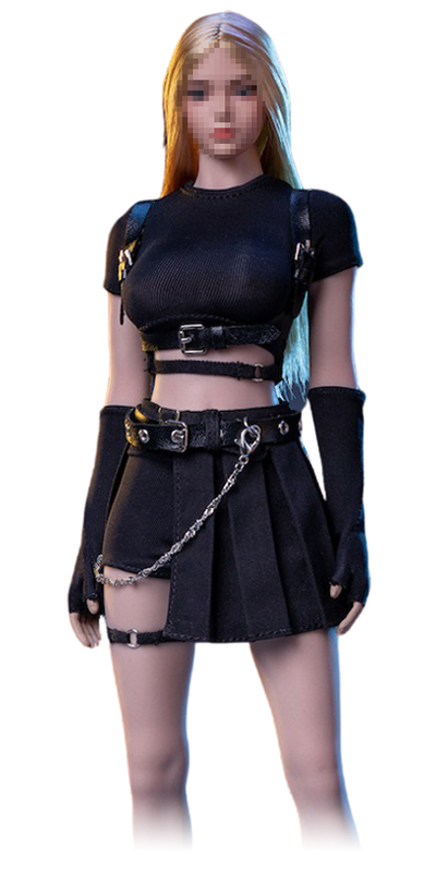 Женский стильный черный костюм с юбкой- 1/6 Female fashion street wear (3S0045) - 3STOYS