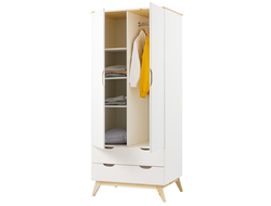 Шкаф 2-створчатый ТК №4 комбинированный на высоких ножках из массива сосны 82 х 60 х 198 см