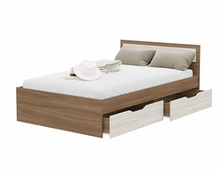 Спальня ГАРМОНИЯ - КР 606 Кровать 1200 Ясень Шимо темный/Ясень Шимо светлый