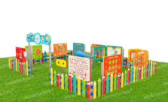 Уличное развивающее игровое оборудование - Дидактическая площадка &quot;Любознайкино&quot; из Экопластика Petra ® и нержавеющей стали. Комплект: Мини плюс