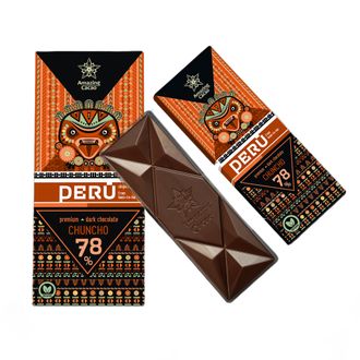Горький шоколад 78% Amazing Сacao Chuncho Перу, 80 гр