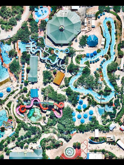 Картина обогреватель, спутниковое фото аквапарка Акватика в Сан-Антонио