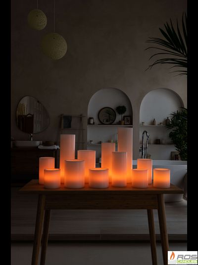 Большой набор LED свечей с парафиновыми плафонами, "Цветной"