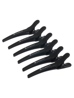 Зажим для волос, черный, карбон, 11,5 см 6 шт/уп DEWAL CL-35859