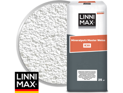 Минеральная декоративная штукатурка LINNIMAX Mineralputz Master Weiss K30 Белая Камешковая 3 мм 25 кг