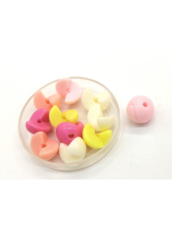 Бусины пластиковые фигурные, 12 мм половинка микс