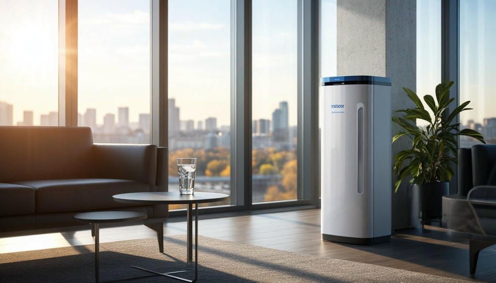 Напольный пурифайер в современном офисном интерьере Волгограда