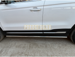 Защита штатного порога труба Папа Тюнинг d42 для BELGEE X70 2024-