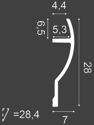 Карниз C372 Fluxus - 28*7*200см