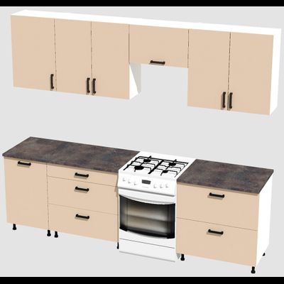 Кухня Эконом 2,1 метра (1300х800) Цвет: Фон бежевый/Фон бежевый