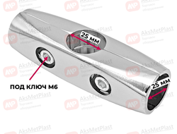 UNO-03 Соединитель 3-х труб системы Joker-Uno d=25 мм, цвет: хром